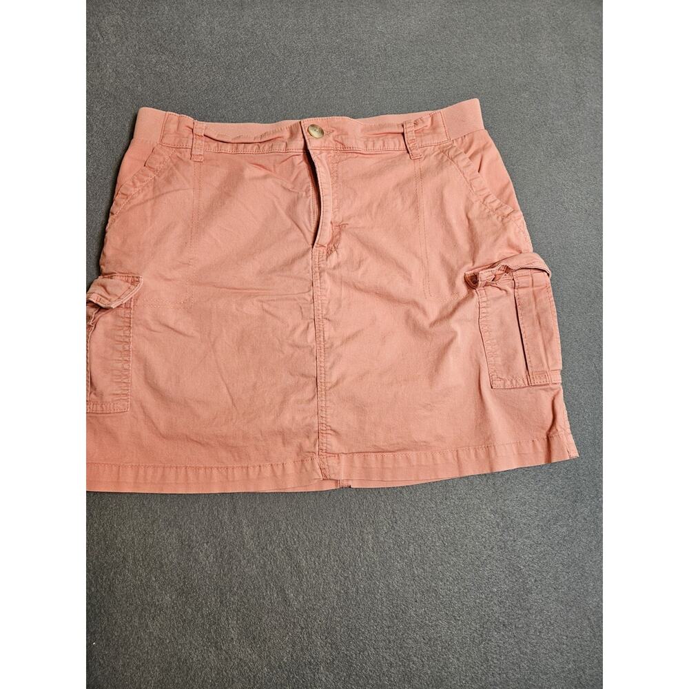 LEE Skort Womens 10 Medium Salmon/pink Mid Rise Attached Briefs Cargo Pockets